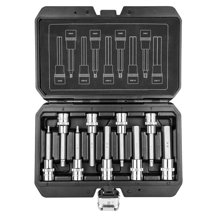 Set di inserti esagonali 1/2" 100 mm 9 pz 08-706 NEO