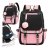 Ergonomski šolski nahrbtnik za mlade - roza-črna