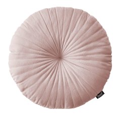 Krásny ružový zamatový okrúhly vankúš priemer 45 cm 