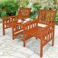 Panchina da giardino con tavolino integrato in legno di acacia