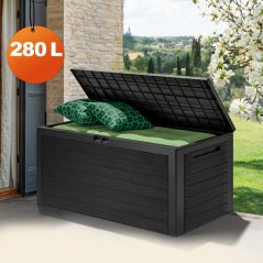 Vrtna skrinja za shranjevanje Woody 280 l - antracit, videz lesa, vodoodporna