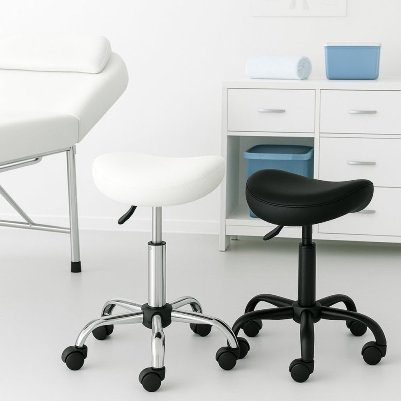 Výškovo nastaviteľná ergonomická otočná stolička v tvare sedla