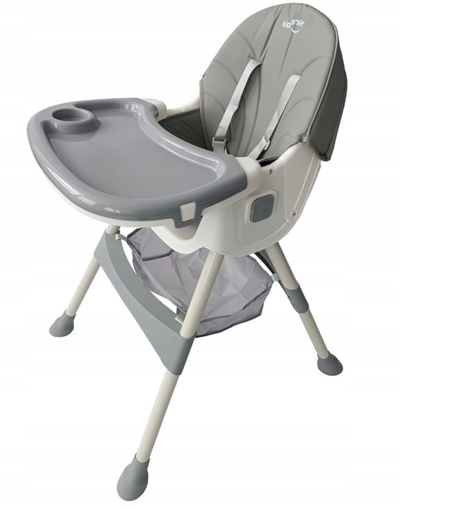 Skládací židlička na krmení 4v1 v šedé barvě 