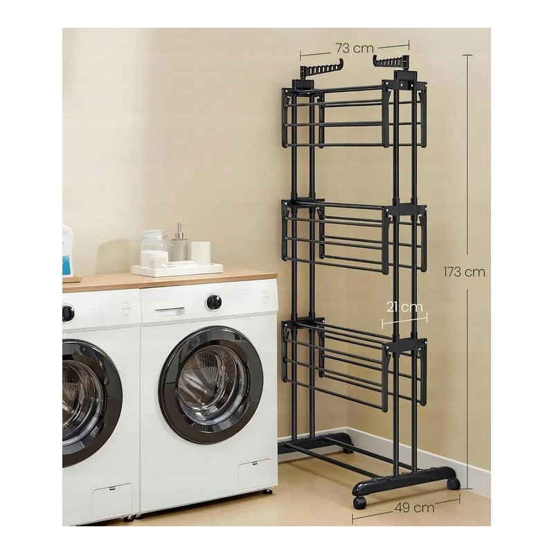 Wäschetrockner mit mehreren Etagen - schwarz