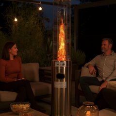 Încălzitor de terasă pe gaz, din oțel inoxidabil, de 13 kW și 180 cm