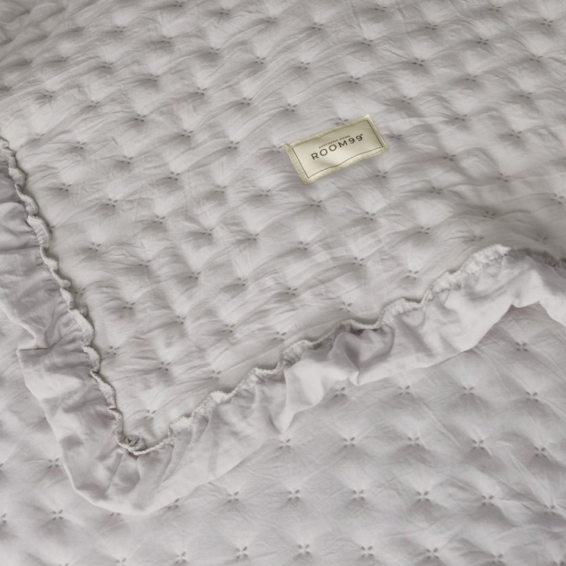 Светлосива покривка за легло Molly с волан 170 x 210 cm