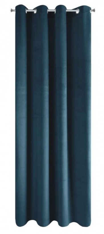 Moderný modrý jednofarebný zatemňujúci záves na kruhy 140X250 cm