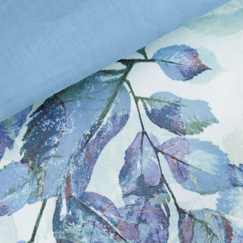 Modrá posteľná bielizeň z bavlneného saténu
