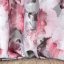 Draperie roz scurtă cu imprimeu de flori