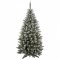Debela božična smreka z zasneženimi vejami 220 cm