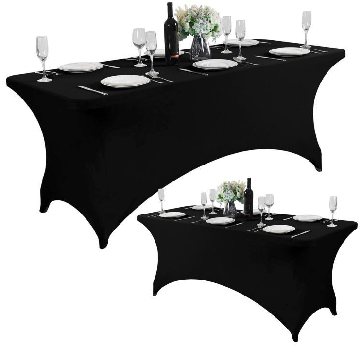 Față de masă neagră de 180 cm pentru catering