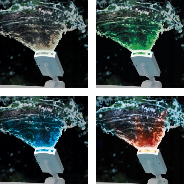 Farebná bazénová fontána s LED rozprašovačom