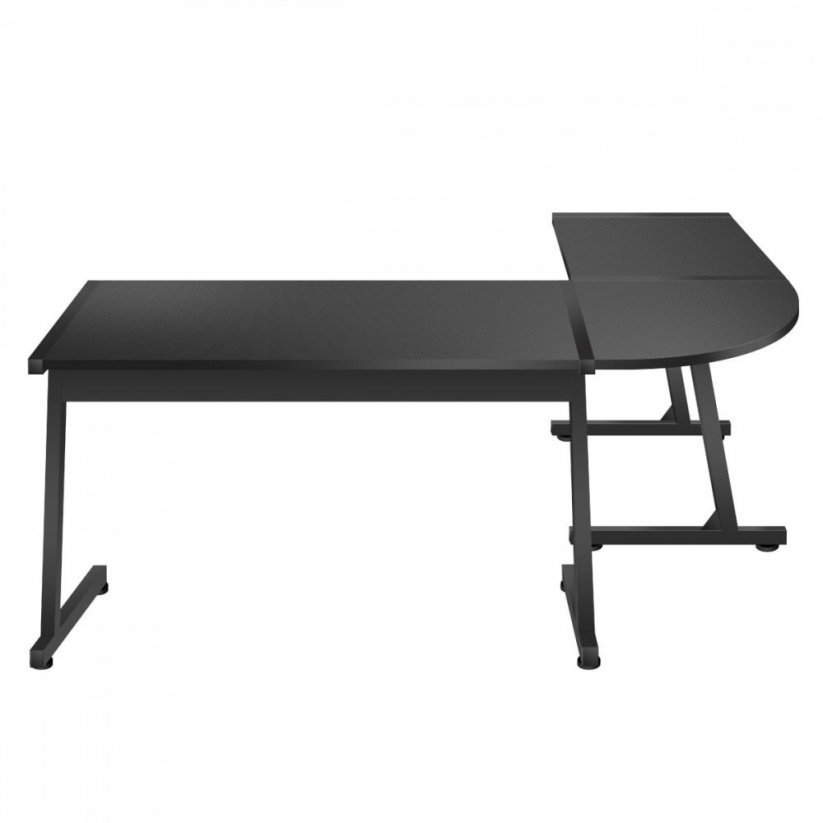 Priestranný rohový stôl HERO 6.0 v čiernej farbe