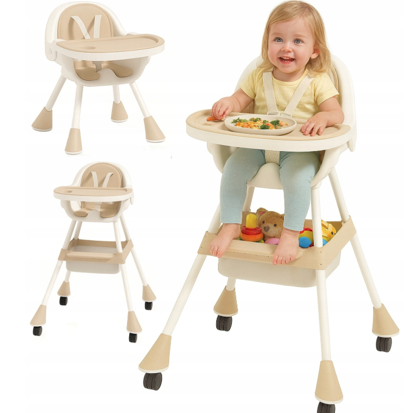 Praktická detská stolička na kŕmenie 3v1