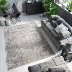 Dizajnový moderný koberec so vzorom v hnedých odtieňoch