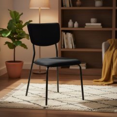 Set 4 jedálenských stoličiek – čalúnené zamatové stoličky s kovovou konštrukciou