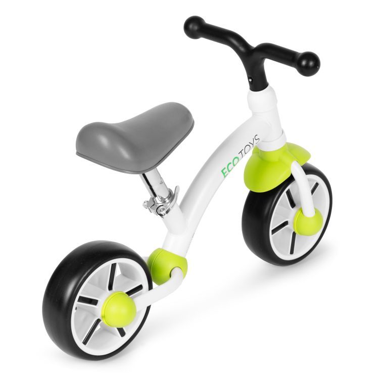 Dječji bicikl bez pedala ECOTOYS - Boja: Bijelo-crna