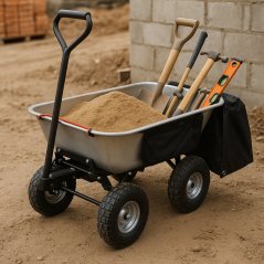 Zahradní vozík 3 v 1 se sklápěcím korbou, nosnost až 250 kg, pozinkovaná ocel