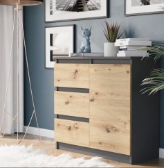 Komoda R-80-S3 so zásuvkami 80 cm - rôzne farebné prevedenia