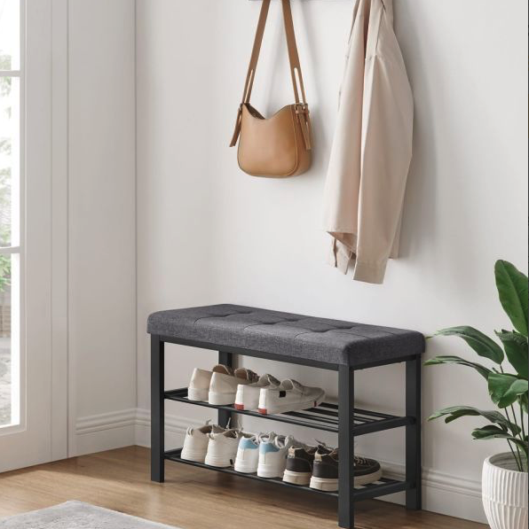 Шкаф за обувки със седалка - 2 рафта, товароносимост 200 кг