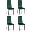 Set de 4 scaune elegante din catifea verde Set de 4 scaune elegante din catifea verde