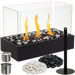 Самостоятелна биокамина с декоративни камъни – 45 x 30 x 21 см
