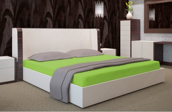 Cearsaf de pat din bumbac verde intens - Mărimea: Lăţime: 200 cm | Lungime: 220 cm