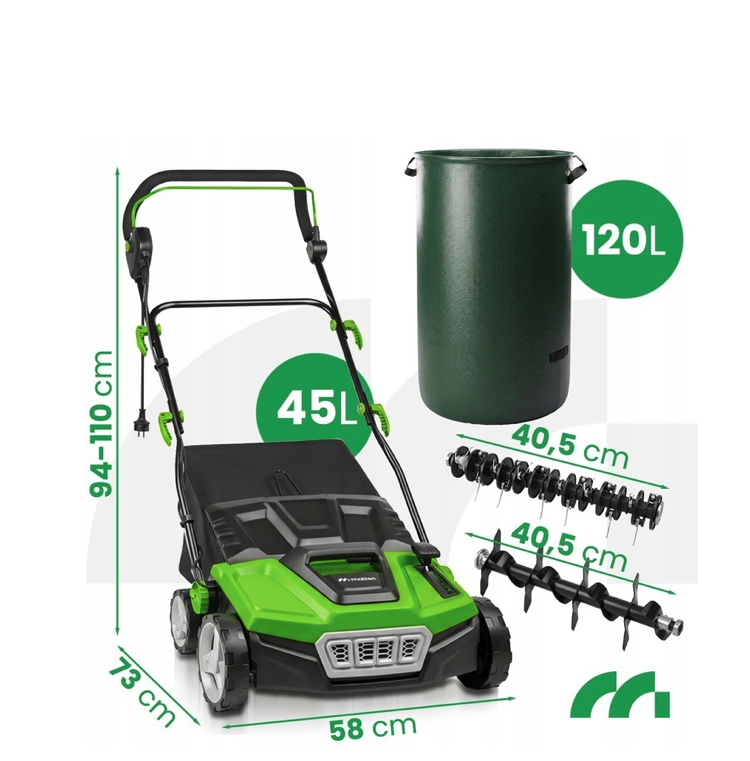 Elektrický vertikutátor a prevzdušňovač trávnika MasterLawn-PRO2600 – aerátor