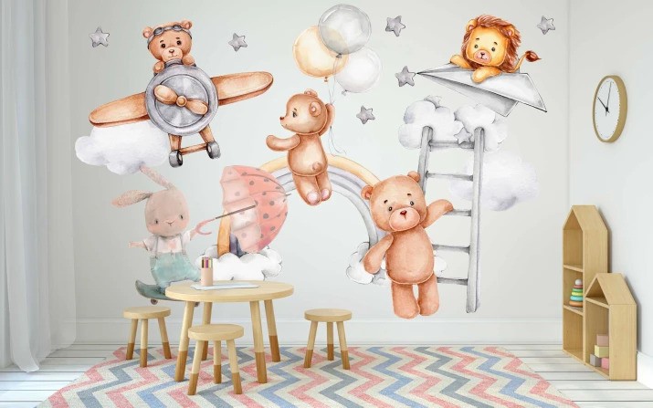 Adesivo murale Avventura tra le nuvole