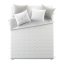 Bielo sivé obojstranné prikrývky na posteľ a abstraktným vzorom
