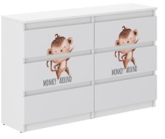 Komoda pre deti s opicou 77x30x140 cm