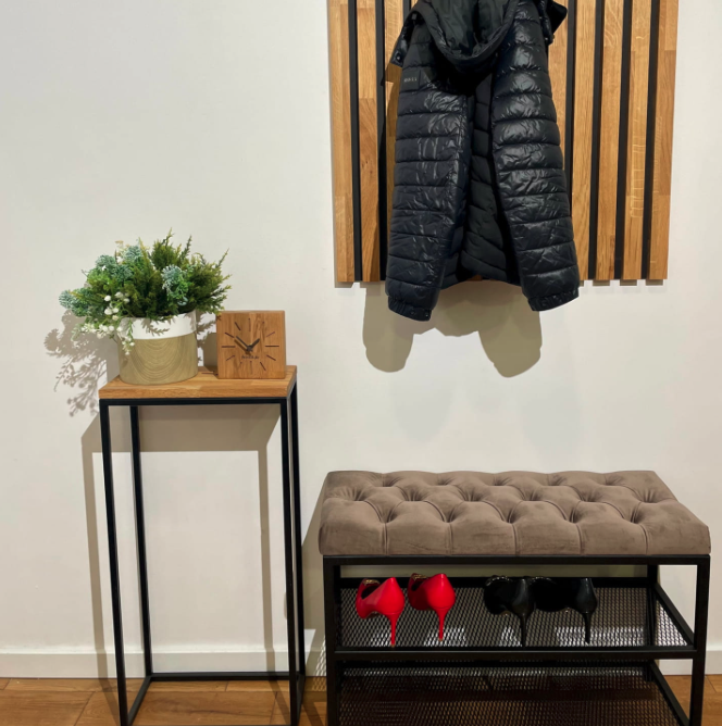 Loft cipőpad kárpitozott üléssel 80 cm - több színben