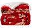 Coperta rossa natalizia con motivo di agnello e albero - calda coperta double-face
