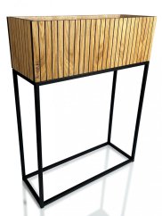 Висока саксия, изработена от естествен дъбов фурнир LOFT FIORINO 62X22X80 см