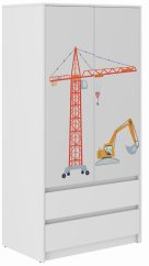 Kinderkleiderschrank mit LKW-Motiven 180x55x90 cm