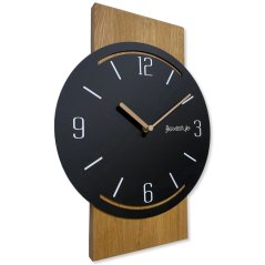 Wanduhr aus Eiche GEOMETRIC - schwarz