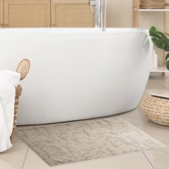 Bavlněný koupelnový koberec s reliéfním vzorem listů - různé barvy