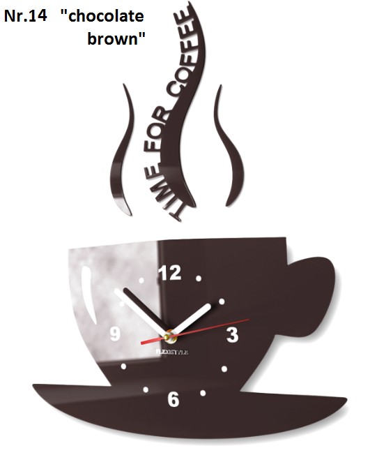 Ceas de perete "Este timpul pentru cafea" - Culoare: Portocalie