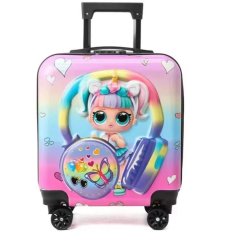 Troller 3D copii LOL Rainbow 45 cm pe roți cu cifru