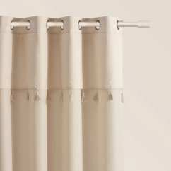 Astoria Sötétítő függöny bojtokkal ringlis krémszínű 140 x 260 cm