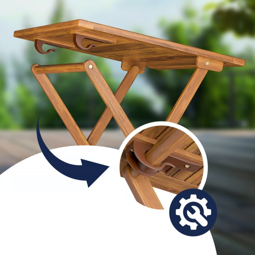 Set da giardino in legno 3 pezzi - tavolo pieghevole + sedie