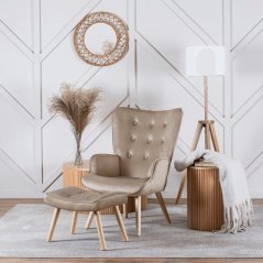 Pohodlné relaxační křeslo s podnožkou LOZANO - béžové