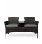 Garten-Rattan-Garnitur NM-03 - braun + graue Kissen