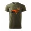 Originálne pánske bavlnené tričko pre vášnivého poľovníka - Farba: Military, Veľkosť: 3XL