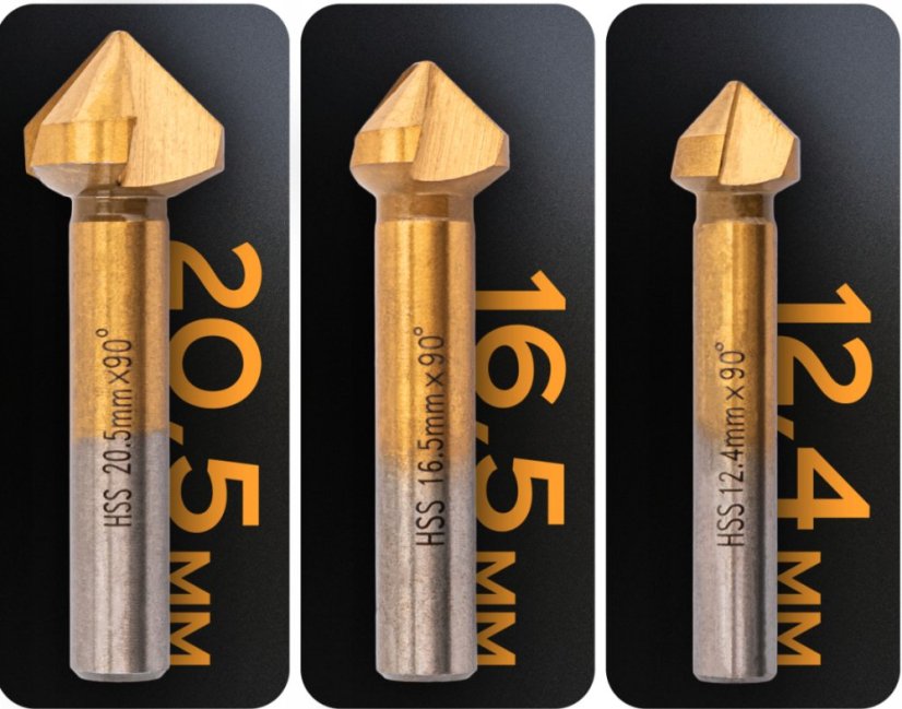 Комплект конусни зенкери HSS 90 - за метал и дърво, 6 бр.