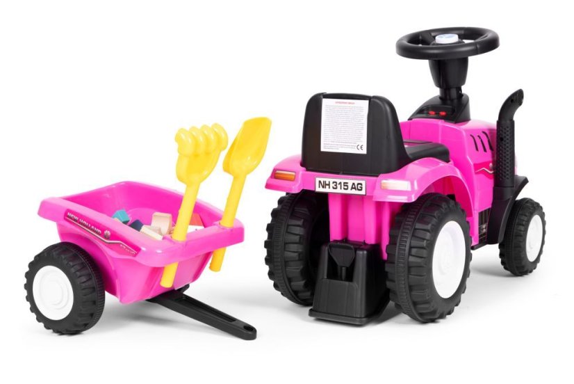 Kék traktor NEW HOLLAND mellékvágányokkal és szerszámokkal