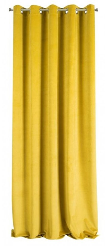 Jednobarevné žluté závěsy 140 x 250 cm