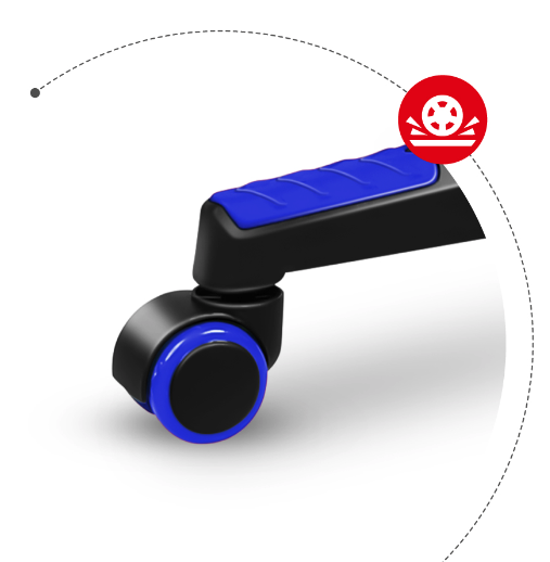 Ergonomické herní modré křeslo s opěrkou nohou COMBAT 3.0