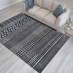 Дизайнерски килим в сиво с фини шарки