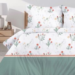Megfordítható ágynemű prémium pamutból, virágos motívummal